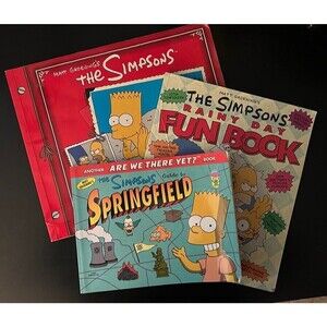The Simpsons. Lot of 3 Books. Family Album, Fun Book & Springfield Guidebook.